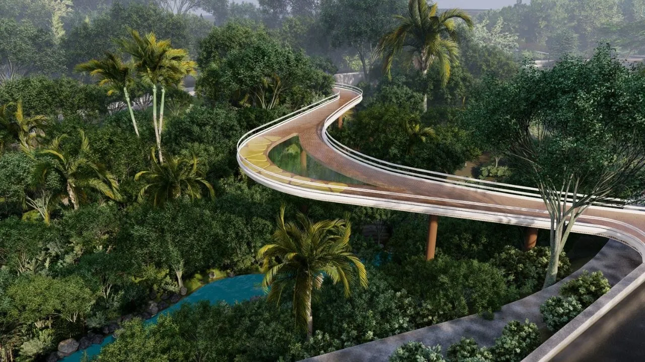 Modern sustainable architecture in nature